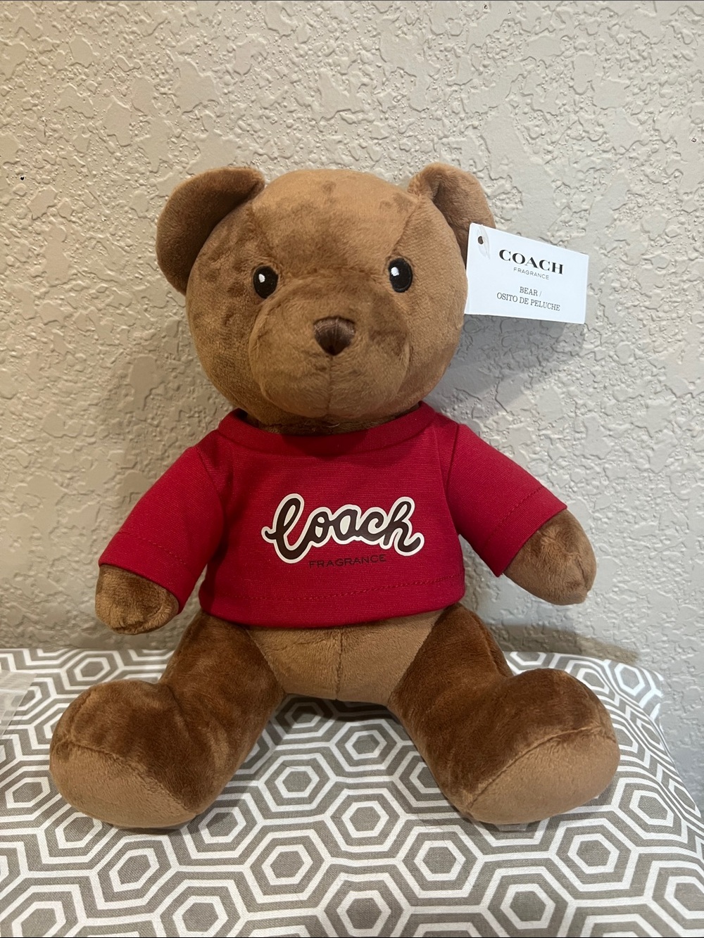 Coach Brown Plush Bear with Red Logo Sweatshirt